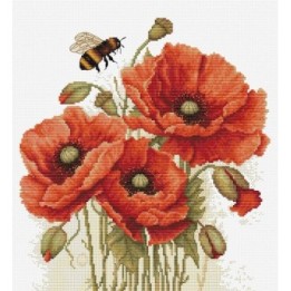 Luca-S Kit de broderie La splendeur des coquelicots d'été