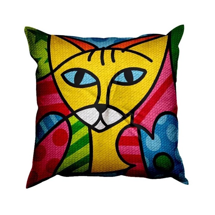 Borduurkussen Color cats