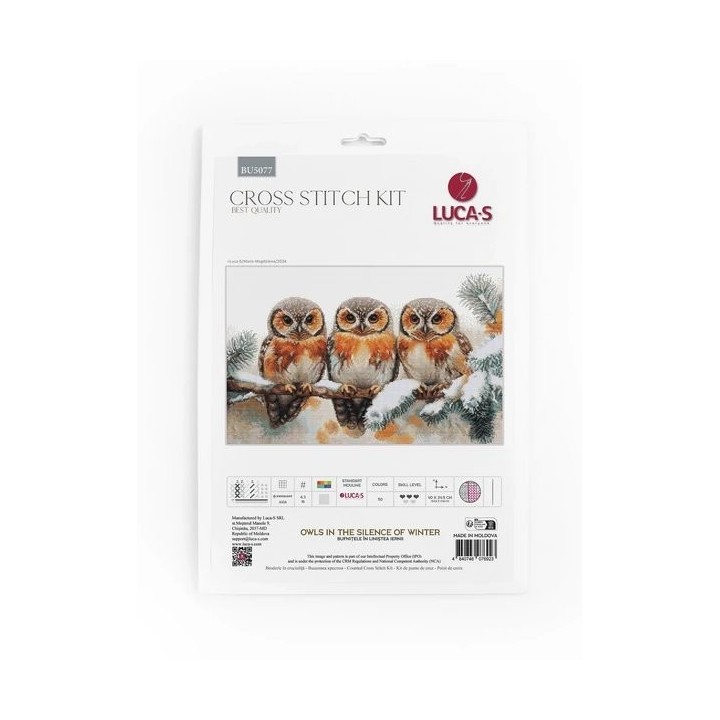 Luca-S Kit de broderie Les hiboux dans le silence de l'hiver