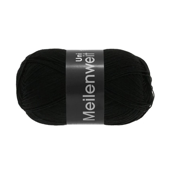 Lana Grossa Meilenweit Uni 100 noir 1106