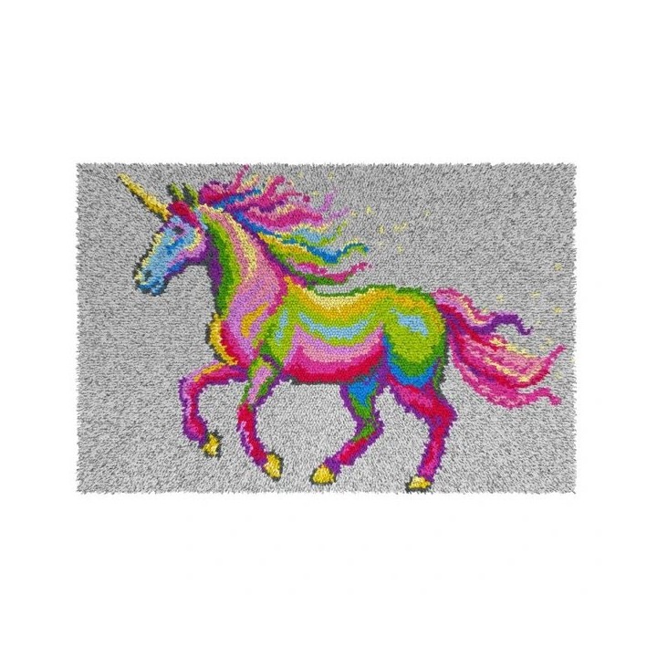 Kit tapis au point noué Licorne 4249