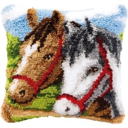 Latch hook cushion kit Horse heads 14157