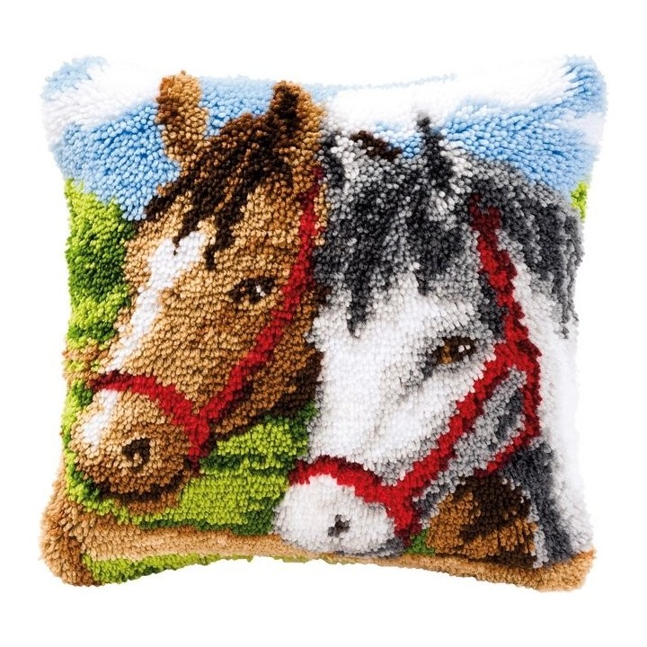 Latch hook cushion kit Horse heads 14157