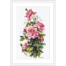 Merejka Borduurpakket Roze Rozen 