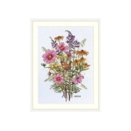 Merejka Kit de broderie Fleurs de septembre et troglodyte