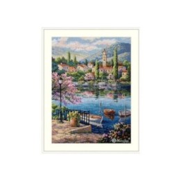Merejka Embroidery kit Village Lake Afternoon