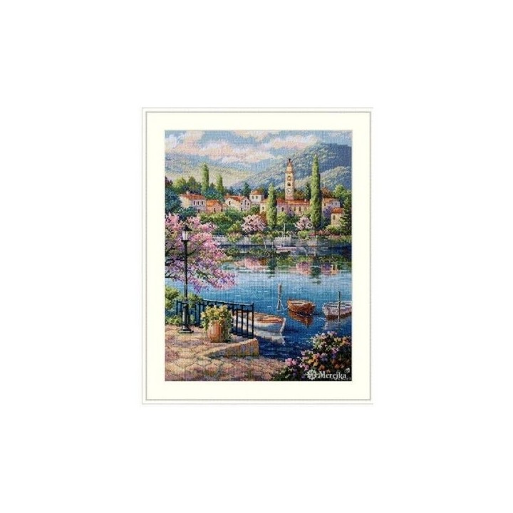 Merejka Kit de broderie Après-midi au lac du village