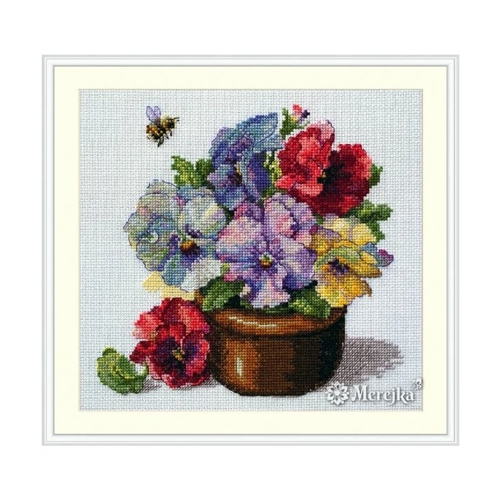 Merejka Embroidery kit Spring Pansies