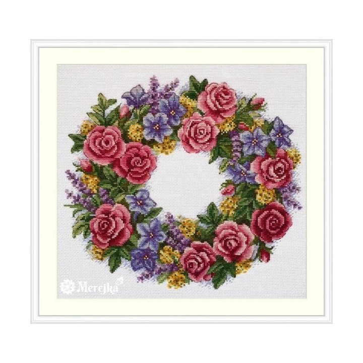 Merejka Embroidery kit "Rose Wreath"