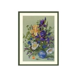 Merejka Borduurpakket Irissen en wilde bloemen 