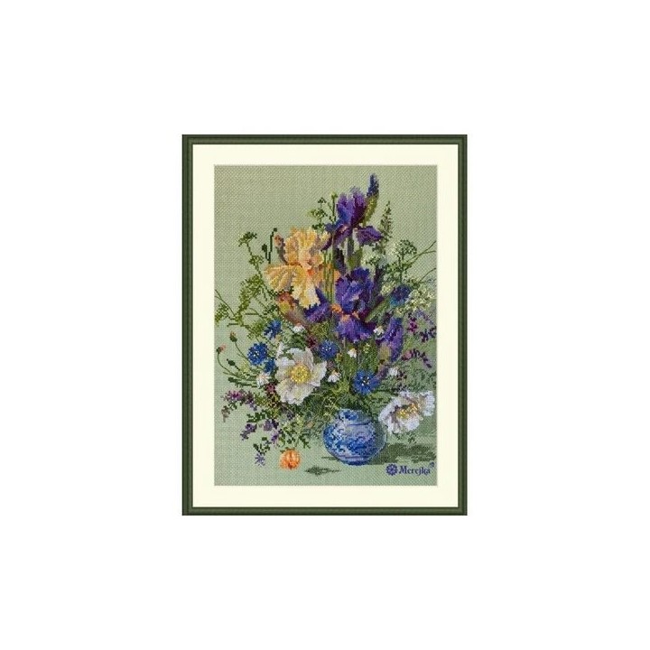 Merejka Kit de broderie « Iris et fleurs sauvages »