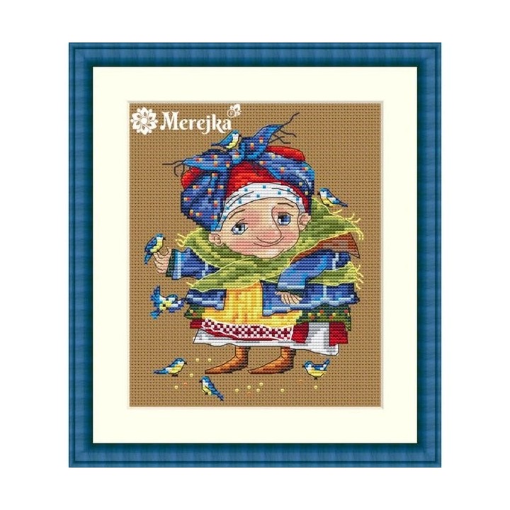 Merejka Stickset über die Blaumeise 