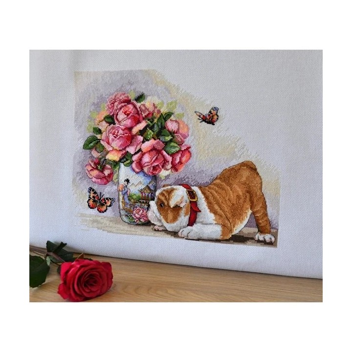 Merejka Embroidery kit Bulldog & Butterflies