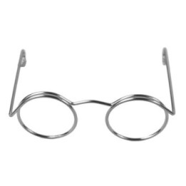 Brille für Stofftiere Metall 5cm nickel