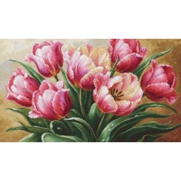 Luca-S Kit de broderie Les Tulipes Gracieuses