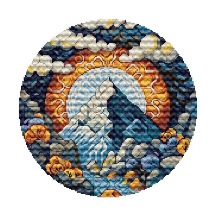 Embroidery kit Glitter Mountain