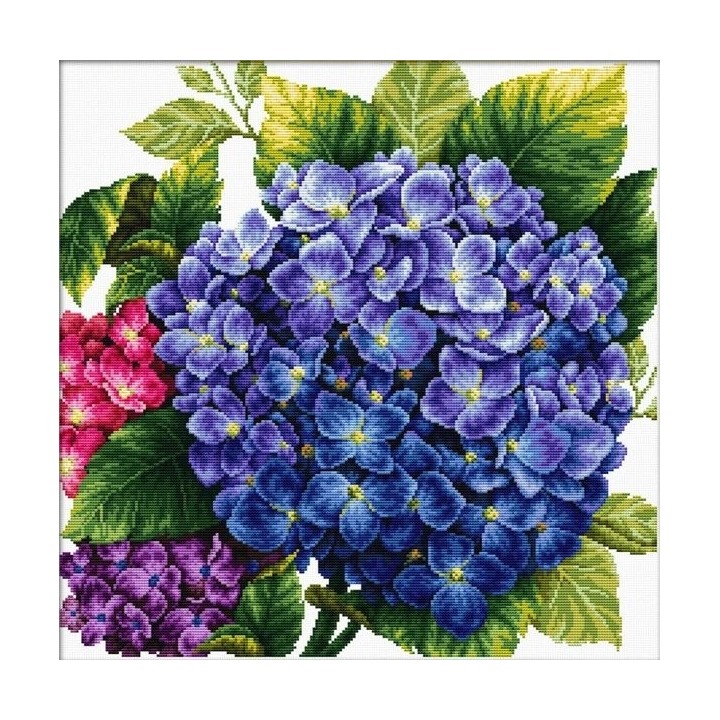 Stickset Hortensie