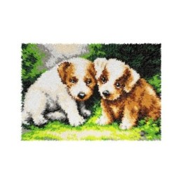 Knooptapijt kit Puppies 4176