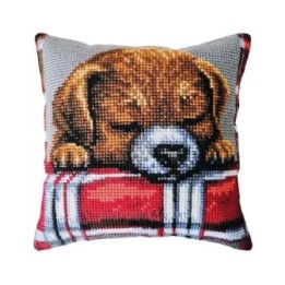 Borduurkussen Geliefde puppy 5482