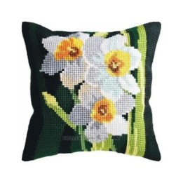 Borduurkussen Rijen narcissen 5484