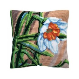 Coussin à broder Narcisse blanc 5487