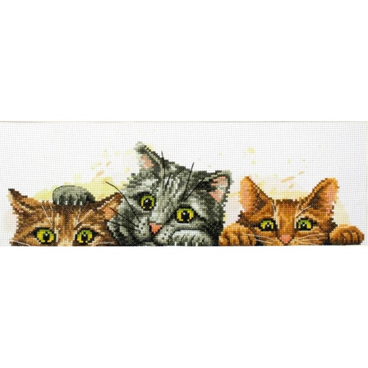 Embroidery kit Curious Kittens