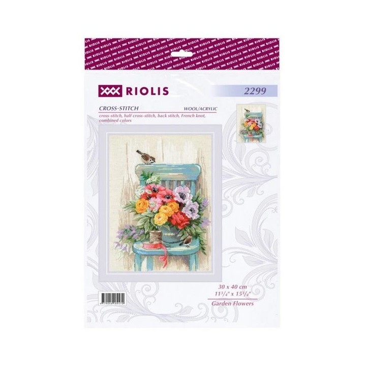 Riolis Kit de broderie Fleurs du jardin