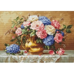 Luca-S Borduurpakket Weelderig boeket bloemen