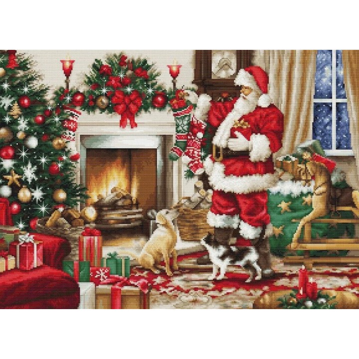 Borduurpakket Kerstman interieur
