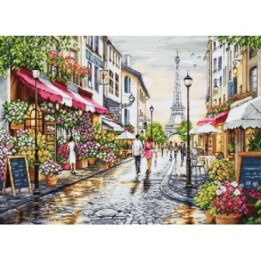 Borduurpakket Bloemenwinkel in Parijs