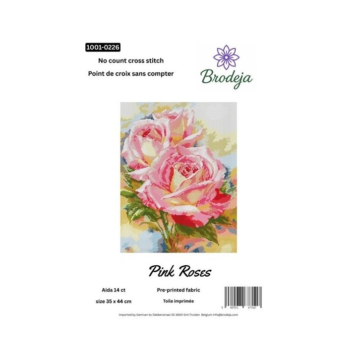 Embroidery kit Pink roses