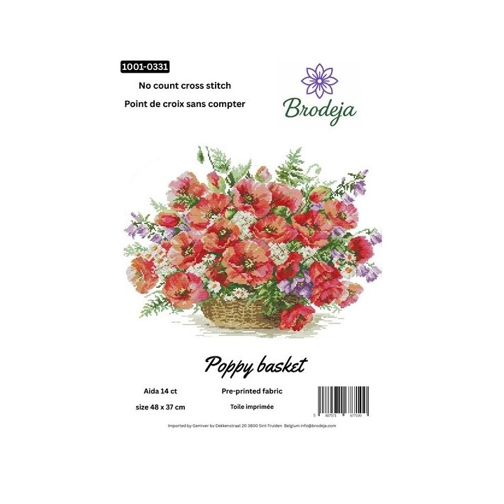 Embroidery kit Poppy basket