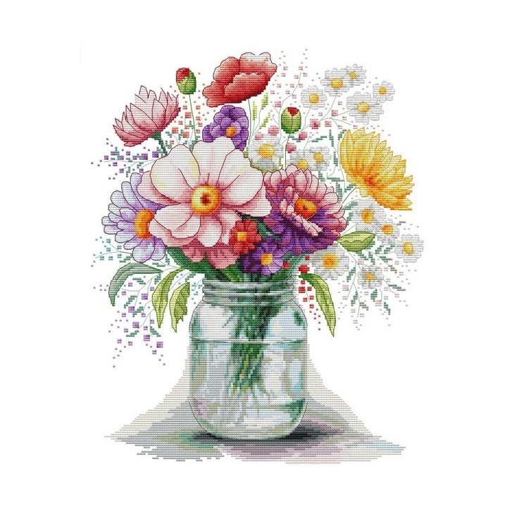 Kit de broderie Vase de fleurs sauvages