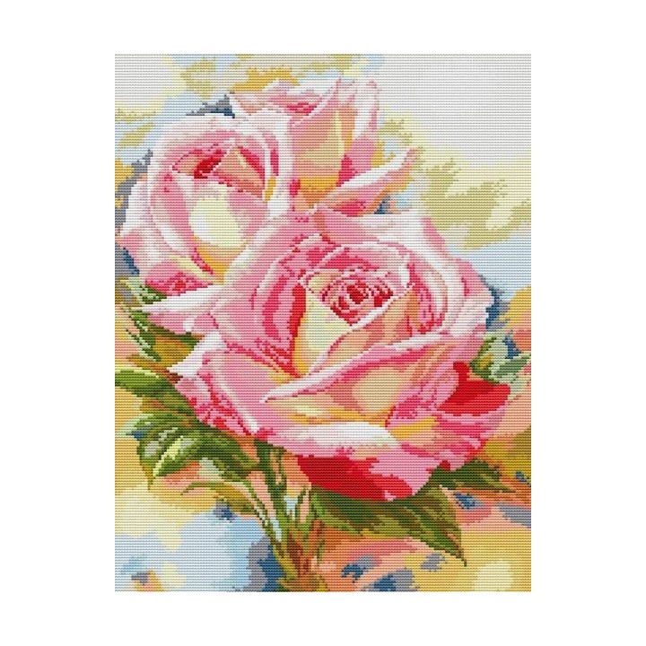 Embroidery kit Pink roses