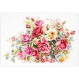 Embroidery kit Basket with Roses