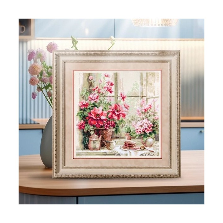 Kit de broderie Matin aux tons rosés