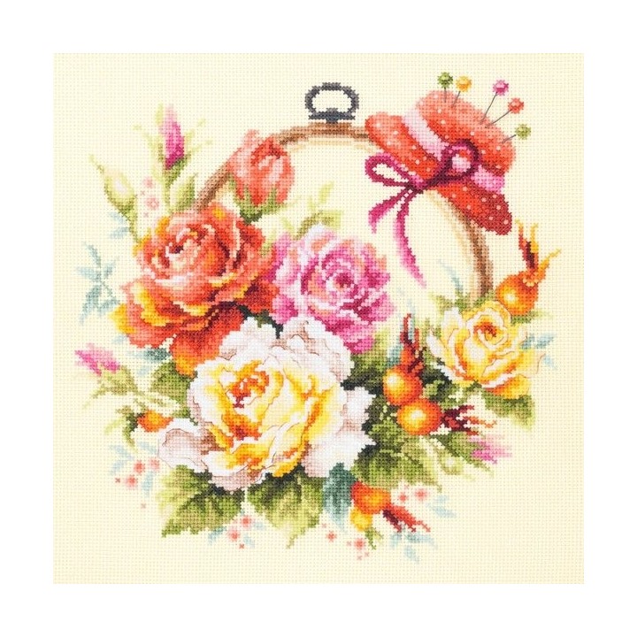 Kit de broderie Roses pour la brodeuse