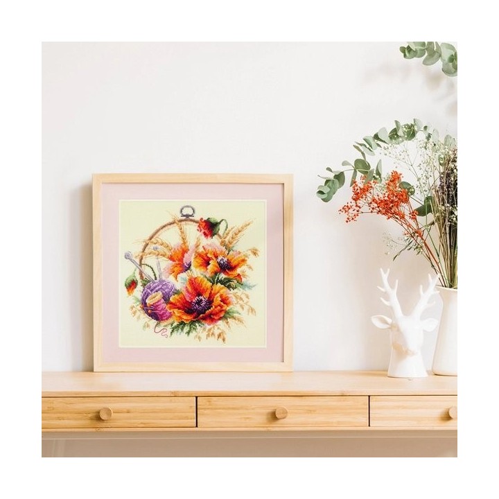 Stickset Mohnblumen für die Stickerin