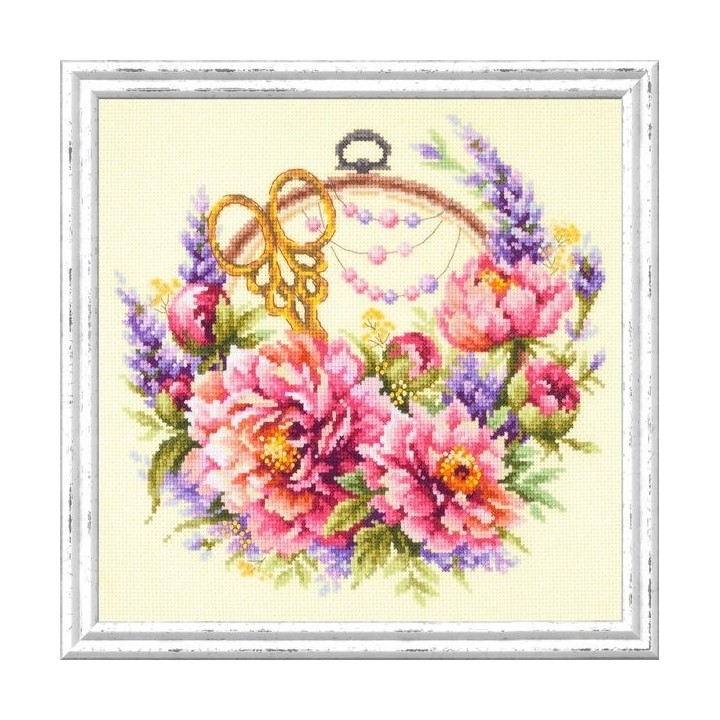 Embroidery kit Peonies for Needlewoman