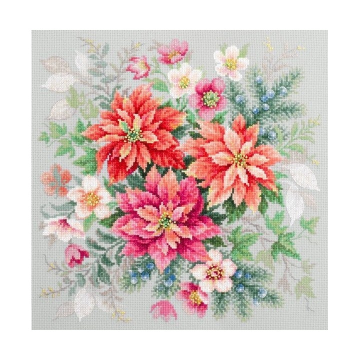 Embroidery kit Flower Magic.Poinsettia