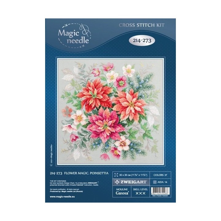 Embroidery kit Flower Magic.Poinsettia