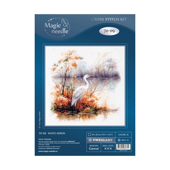 Kit de broderie Héron blanc