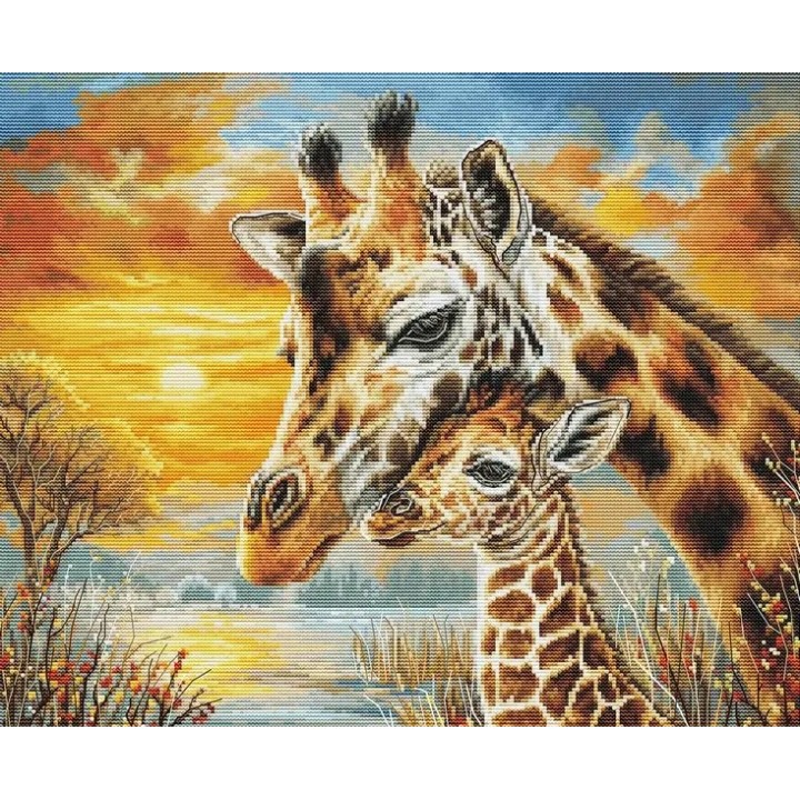 Kit de broderie Câlin de girafes