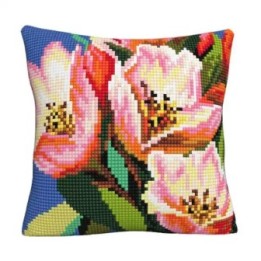 Coussin à broder Motif floral coloré 5514