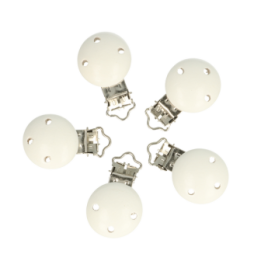   attache sucette en bois blanc