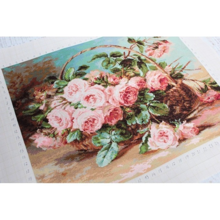 Luca-S Kit de broderie Panier de roses