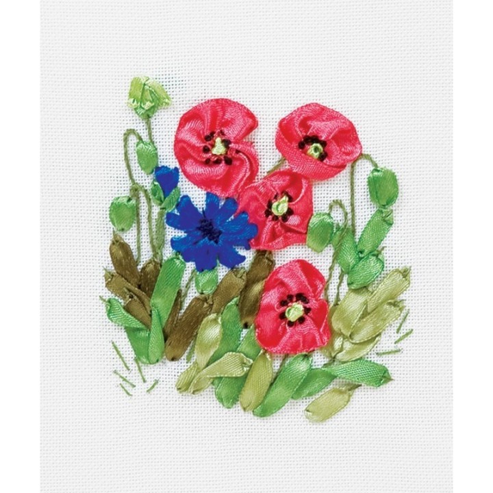 Panna Stickset Mohnblumen und Kornblumen