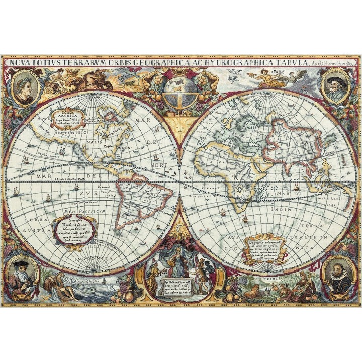 Panna Stickset Geografische Weltkarte