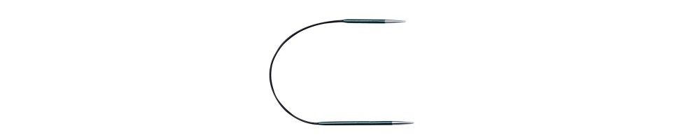 Asymmetrical circular knitting needles